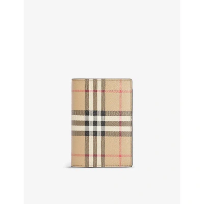 Burberry Archive Beige Check-print Faux-leather Passport Holder