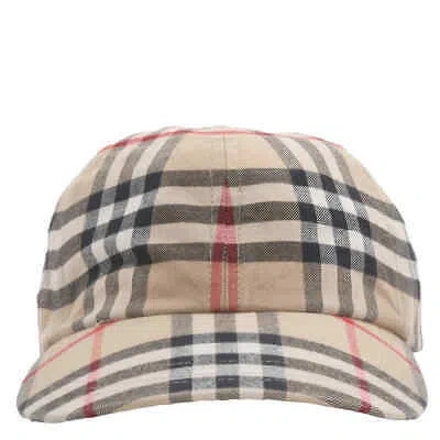 Pre-owned Burberry Archive Beige Check Woven Baseball Cap
