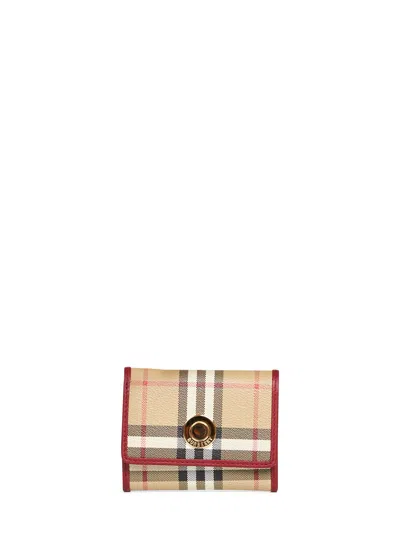 Burberry Archive Beige Small Check Folding Wallet In Multi