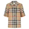 Burberry Printed Satin Shirt In Beige
