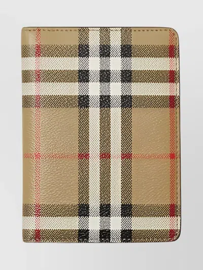 Burberry Archive Bi-fold Passport Cover Check Motif In Neutral