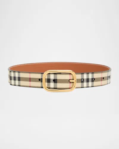 Burberry Archive Check Belt In Brown