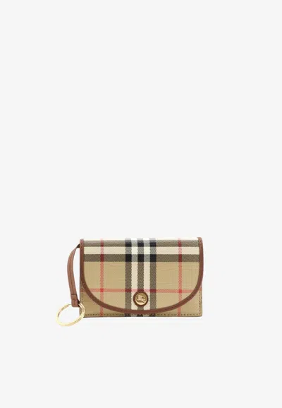 Burberry Archive Check Cardholder In Beige