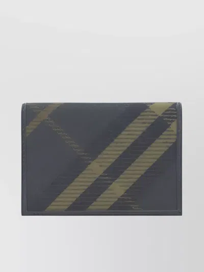 Burberry Archive Check Leather Card Holder In Blue