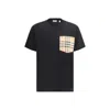 Burberry Short Sleeve Checked Crew Neck T-shirt With Chest Pocket
