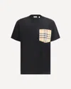 Burberry Short Sleeve Checked Crew Neck T-shirt With Chest Pocket