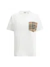 Burberry Women White Jersey Checked Twill-trimmed Cotton-jersey T-shirt Tee Shirt In White