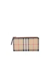 Burberry Archive Check Wallet In Beige