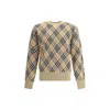 Burberry Archive Check Wool Sweate In Black