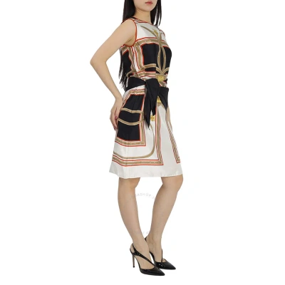 Burberry Archive Scarf Print Silk Dress With Detachable Scarf In Black