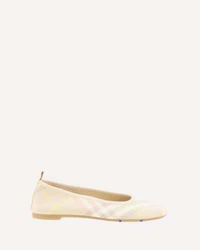 Burberry Archivio Check Ballerinas In Pink