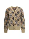 Burberry Archivio Check Cardigan In Neutral