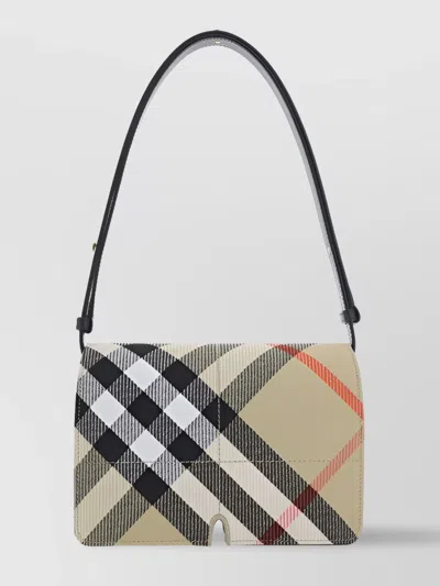 Burberry Archivio Check Pattern Shoulder Bag In Beige Vintage Check
