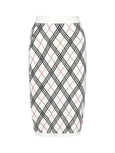 BURBERRY ARGYLE CHECK MIDI SKIRT