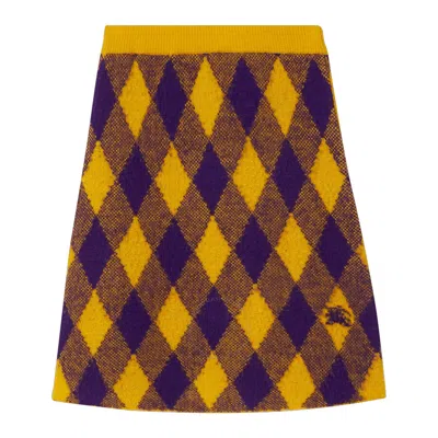 BURBERRY BURBERRY ARGYLE CHECK-PATTERN KNITTED SKIRT