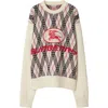Burberry Argyle Pattern Crew Neck Sweater In Chalk