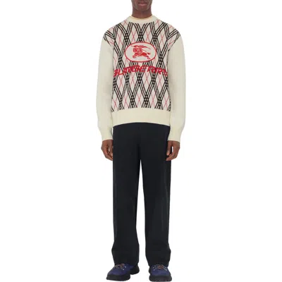 BURBERRY BURBERRY ARGYLE CHECK WOOL BLEND SWEATER