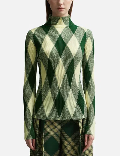 Burberry Argyle Cotton Silk Sweater In Multicolor