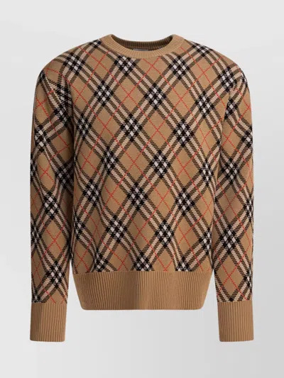BURBERRY ARGYLE CREW NECK SWEATER