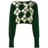 Burberry Check Cotton Knit Long Sleeve Sweater