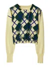 BURBERRY ARGYLE-INTARSIA CROPPED COTTON JUMPER