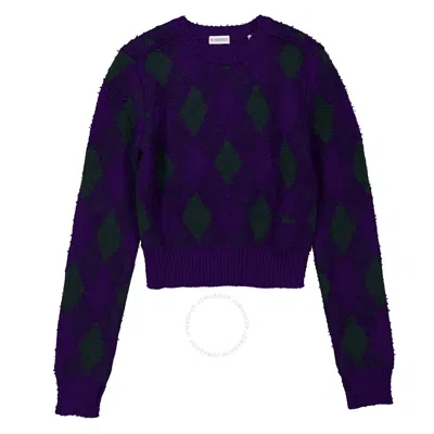 Burberry Check Knit Long-sleeve Thumbhole Sweater In Multi