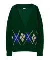 Burberry Argyle-knit Wool Jumper In Green