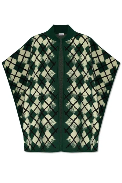 Burberry Argyle Open Front Cape In Green