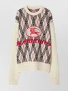 Burberry Argyle Pattern Crew Neck Sweater In Neutral