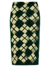 Burberry Argyle Pattern Skirt In Black