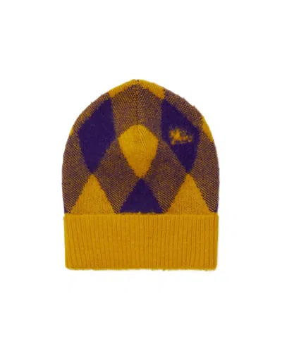 Burberry Argyle-pattern Wool Beanie In Brown