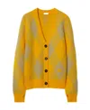 Burberry Argyle Patterned-jacquard Wool Cardigan In Yellow