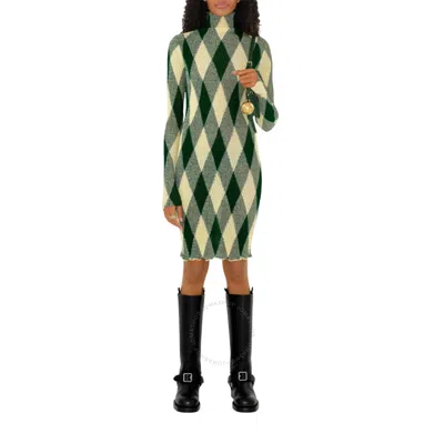 BURBERRY BURBERRY ARGYLE RIBBED-KNIT DRESS
