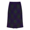Burberry Midi Purple Skirt With Argyle Print In Wool Woman