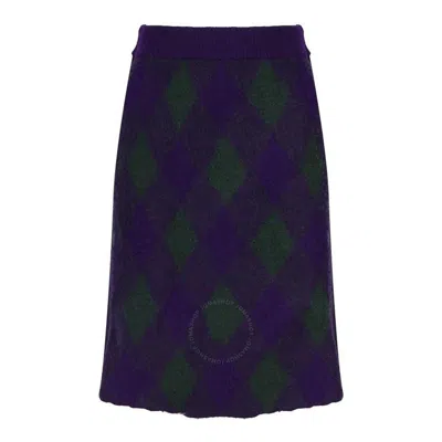 BURBERRY BURBERRY VINTAGE CHECK FRAYED-EDGE WOOL SKIRT