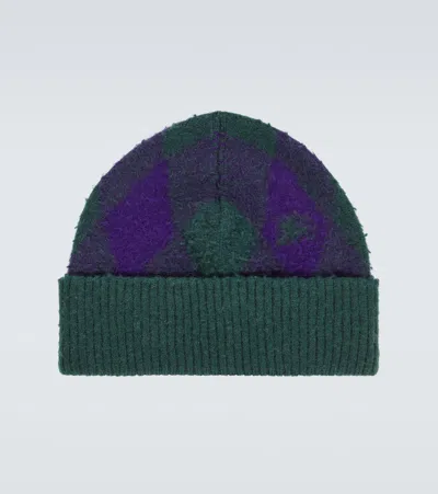 Burberry Argyle Wool Beanie In Royal Ip Check