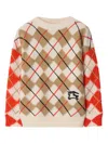 Burberry Boy's Kevin Ekd Argyle Wool Sweater In Neutrals