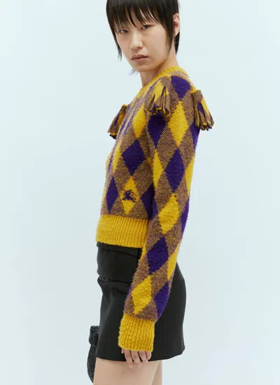 Burberry Argyle Wool Jumper In Yellow
