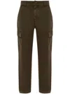 Shop Burberry Army Green Cotton Cargo Pant