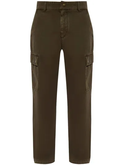 Burberry Army Green Cotton Cargo Pant In Brown