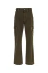 Burberry Cargo Trousers With Belt Loops And Stitch Detailing In Olive