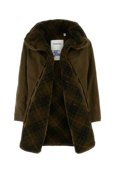 Burberry Army Green Gabardine Reversible Jacket