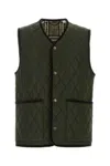 Burberry Quilted Green Gilet With Distinctive Button Closure