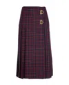 Burberry Arroux Check Print Pleated Wool Skirt In Black