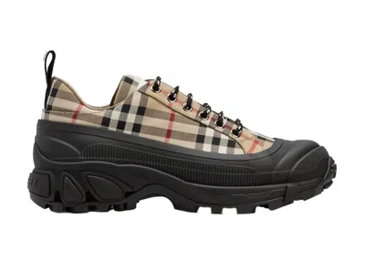 Pre-owned Burberry Arthur Archive Check (women's) Sneakers In Beige/black