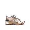 Burberry Arthur Camouflage Print Grip Strap Nylon Low-top Sneakers In Brown