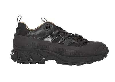 Pre-owned Burberry Arthur Leather (women's) Sneakers In Black