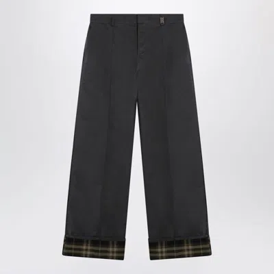 Burberry Ash Coloured Trousers With Lapels In Cinder