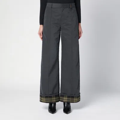 BURBERRY BURBERRY ASH COLOURED TROUSERS WITH LAPELS