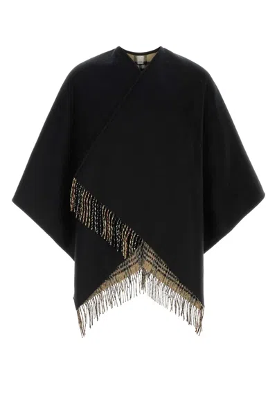 Burberry Wool Reversible Cape In Black